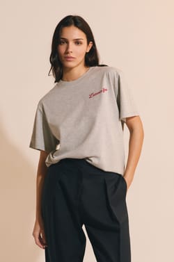 Camiseta de manga corta de algod&oacute;n bordada;${refinementColor}