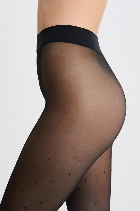 Collant semi-opaque avec perles;${refinementColor}