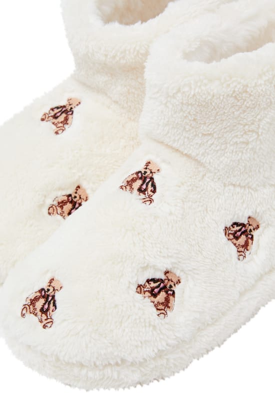 Chaussons bottines avec motifs oursons;${refinementColor}