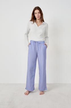 Pantalon de pyjama à rayures;${refinementColor}