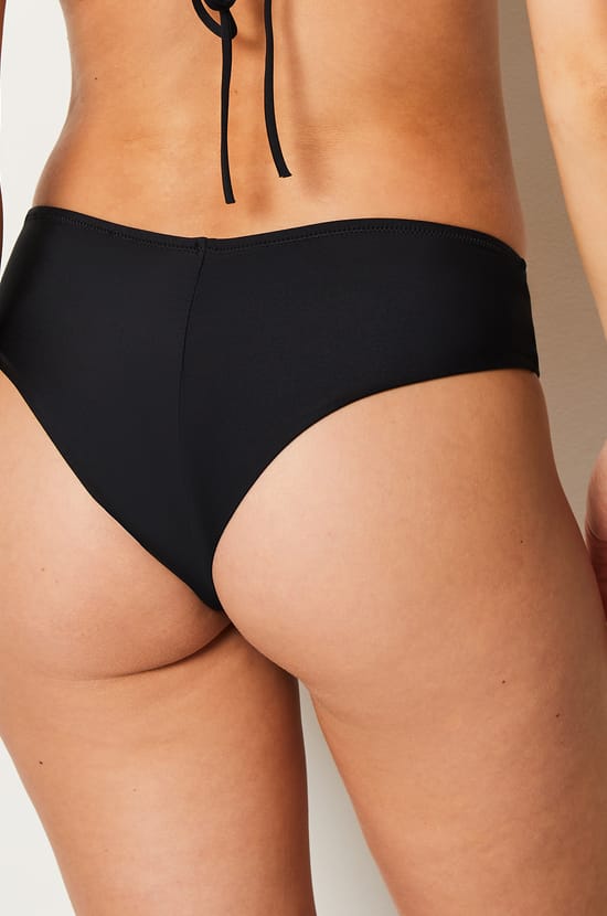 Hipster Bikini Bottom with Assymetrical Ring Detail;${refinementColor}