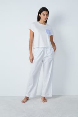 T-shirt manches courtes en coton brodé "Lucky you;${refinementColor}