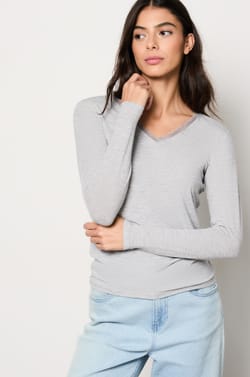 Long Sleeve Thermal Knit T-Shirt;${refinementColor}