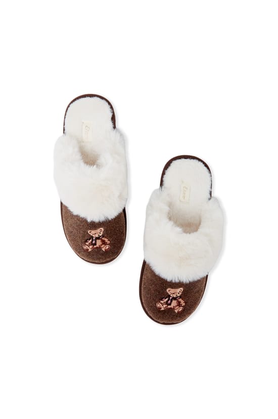 Chaussons mules avec motif ourson;${refinementColor}