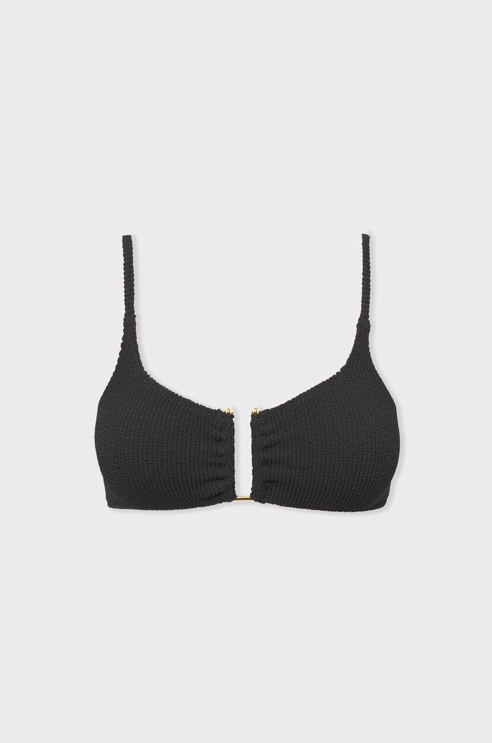 Bikini Top Stretchy Bralette with Metal Jewellery;${refinementColor}