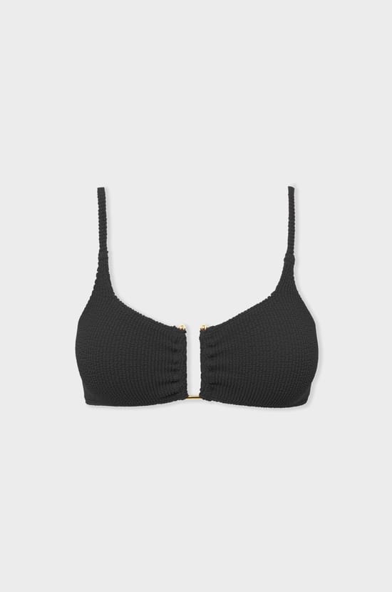 Bikini Top Stretchy Bralette with Metal Jewellery;${refinementColor}