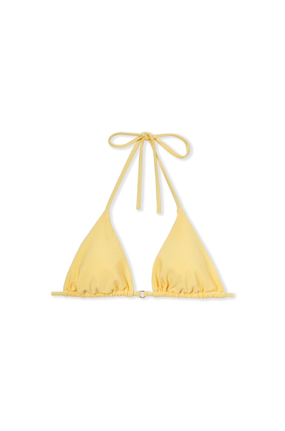 Satin Triangle Bikini Top;${refinementColor}