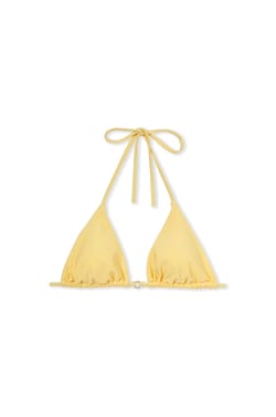 Satin Triangle Bikini Top;${refinementColor}