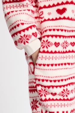 Combinaison de pyjama à motifs avec capuche;${refinementColor}