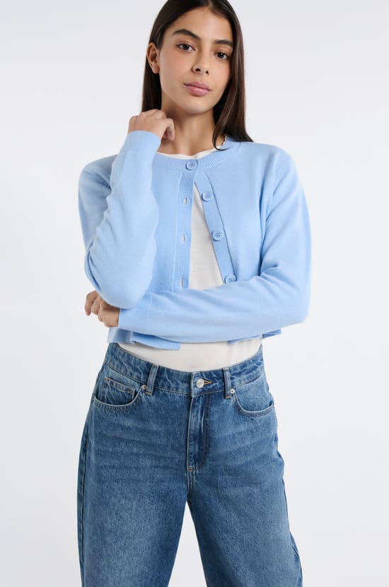 Gilet mini &agrave; manches longues;${refinementColor}