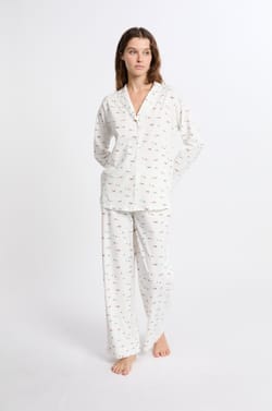 Chemise de pyjama à motifs en coton;${refinementColor}