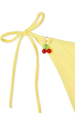 Bikini-Hose zum Binden aus Satin mit Kirsch-Charm;${refinementColor}