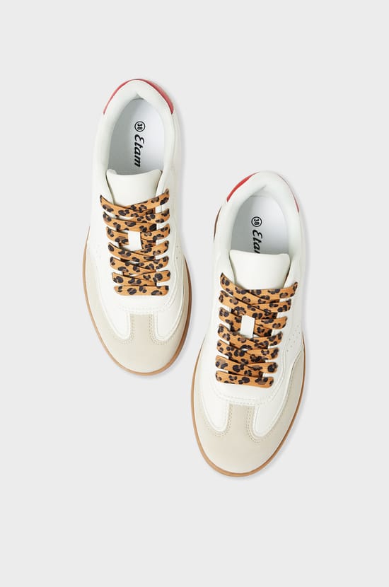 Leopard lace-up sneakers;${refinementColor}