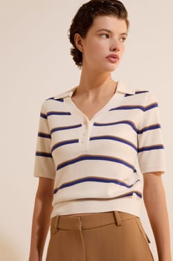 Pull manches courtes col polo;${refinementColor}