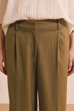 Pantalon droit &agrave; rayures;${refinementColor}