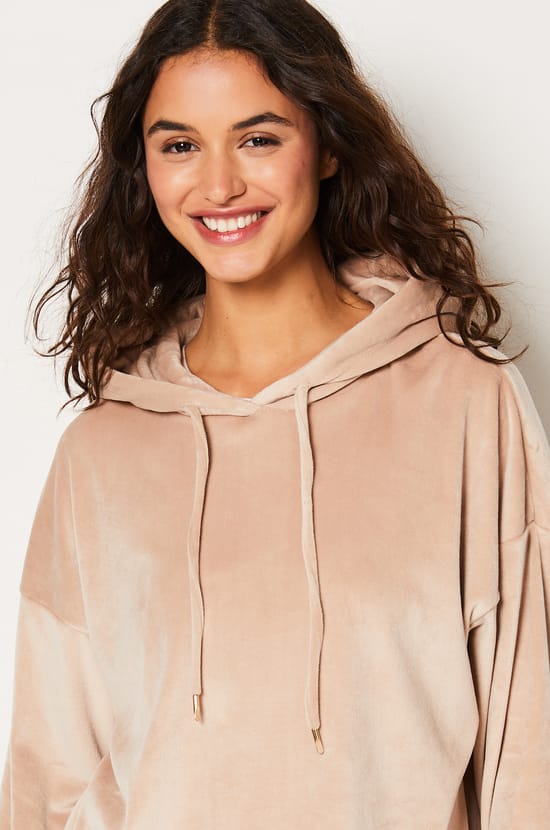 Pyjama Ensemble Avec Capuche O'moi - Taille FR 40/42 - Effet Velours Gris - Neuf Avec étiquettes
