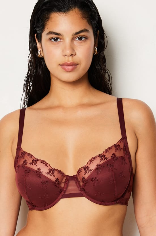 Lightly Lined Embroidered Bra;${refinementColor}