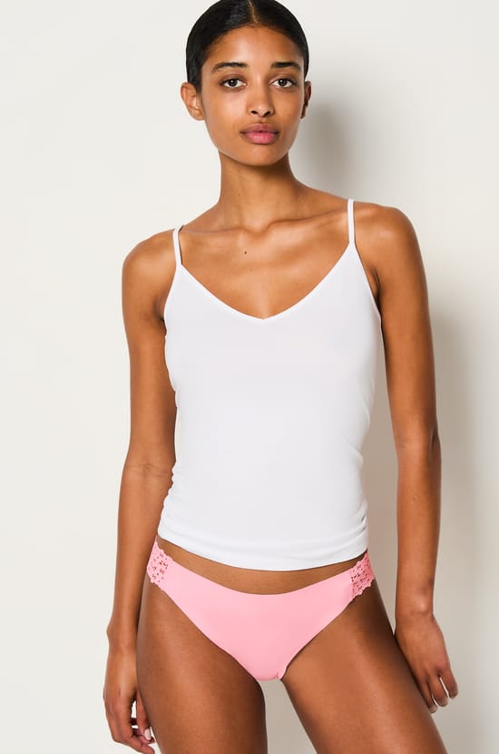 Culotte en microfibre et dentelle;${refinementColor}