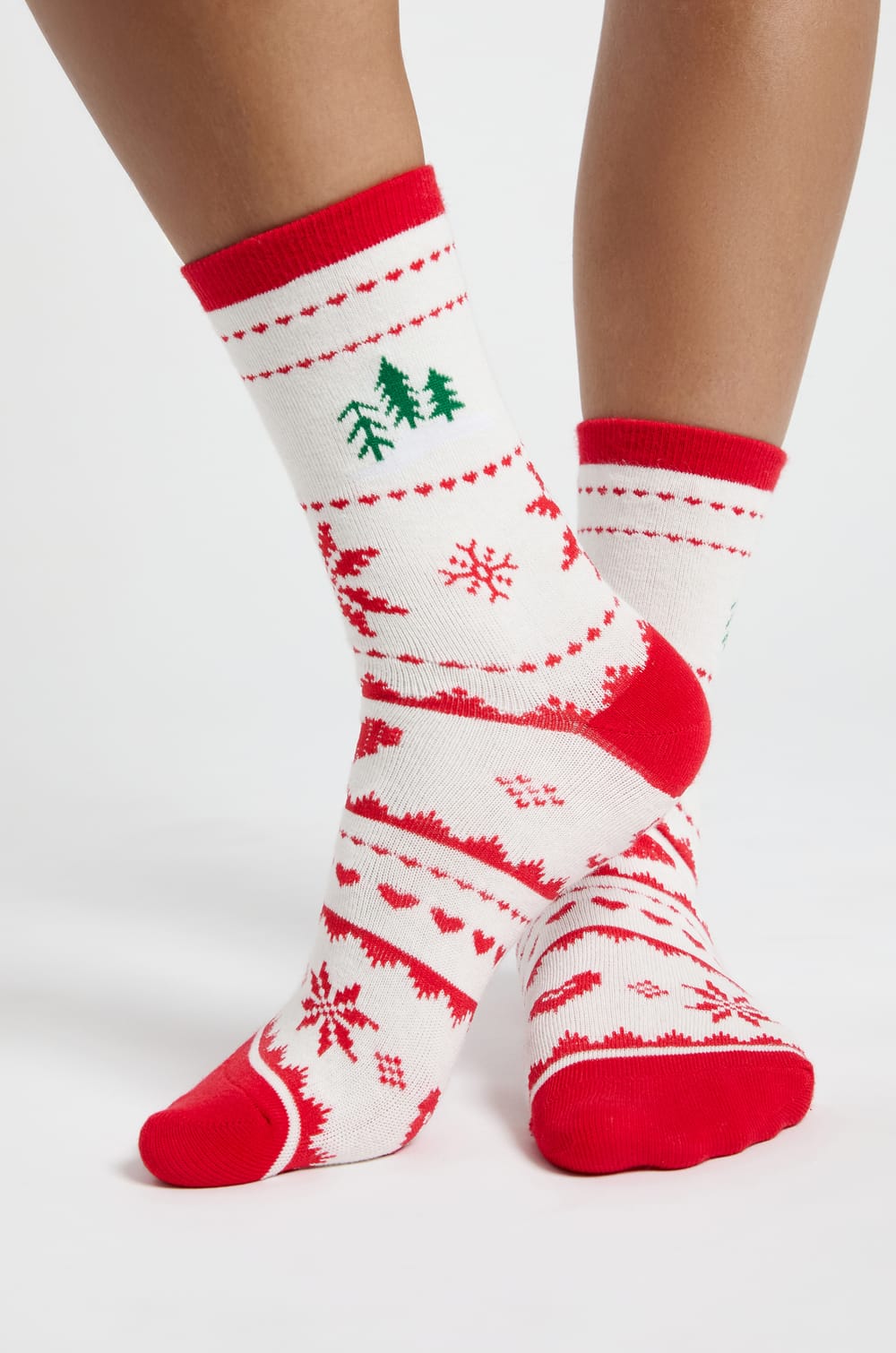 Chaussettes à motifs en maille fine;${refinementColor}