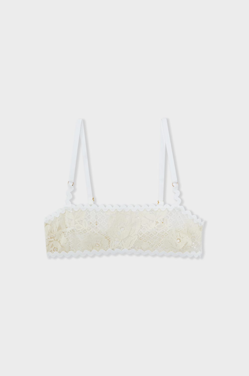 Strapless wireless lace bra;${refinementColor}