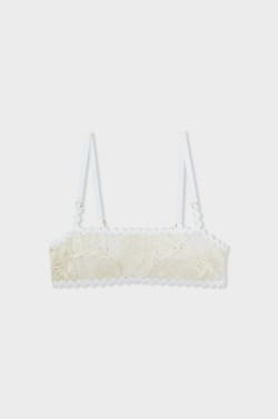 Strapless wireless lace bra;${refinementColor}