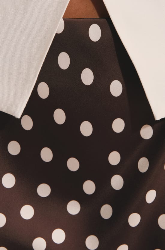 Jupe longue &agrave; pois;${refinementColor}