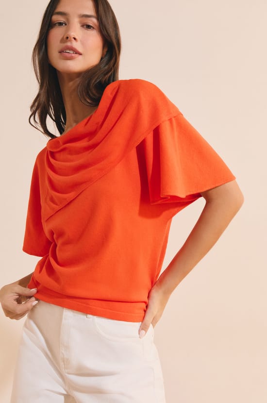 T-shirt manches courtes drap&eacute;;${refinementColor}