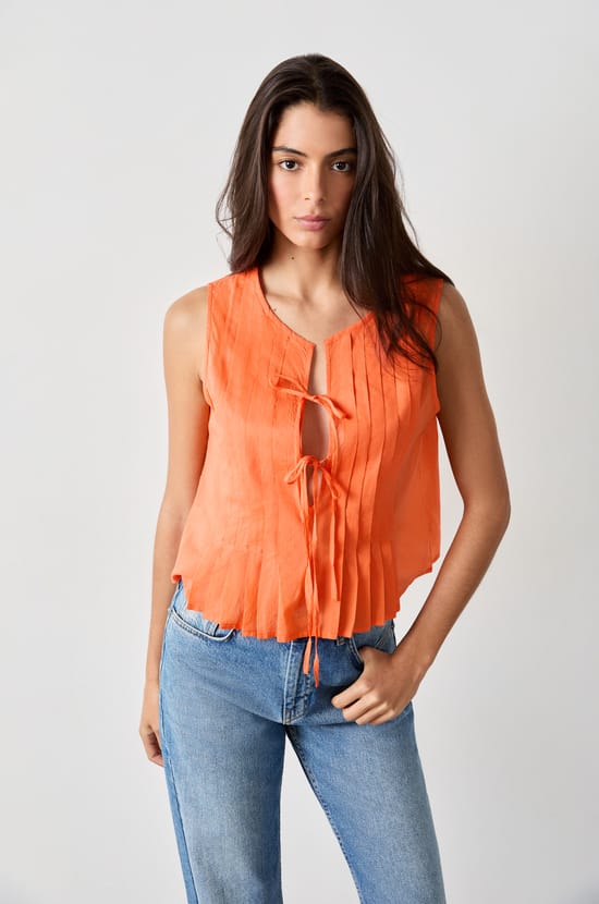 Top sans manches &agrave; n&oelig;uds;${refinementColor}