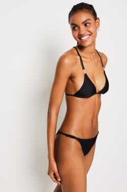 Triangle Beaded Detail Satin Bikini Top;${refinementColor}