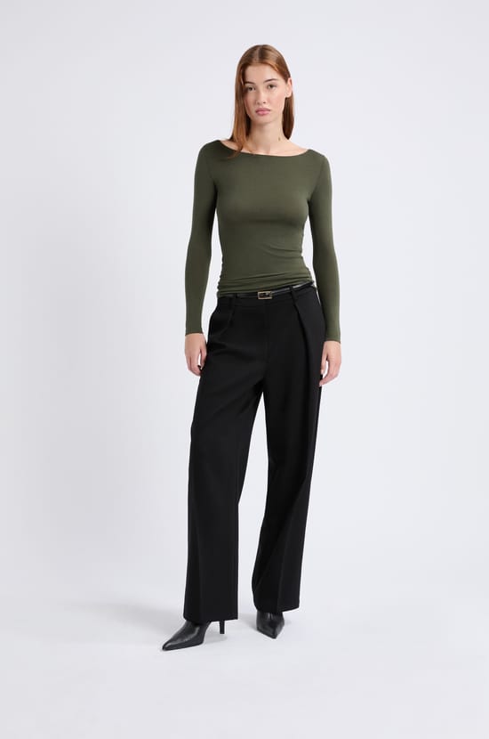 T-shirt thermique col bateau;${refinementColor}