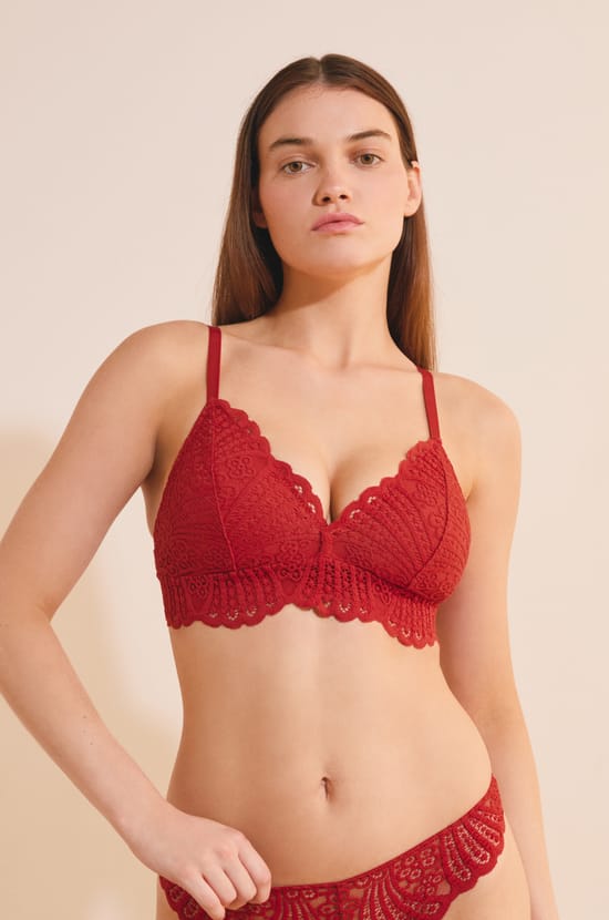 Bra N.8 - The Wireless Triangle in Lace;${refinementColor}