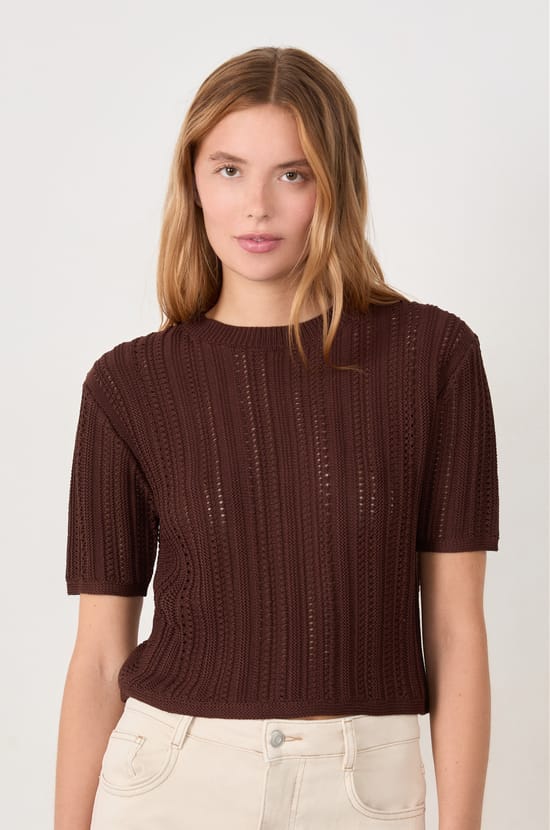 Short-sleeved sweater;${refinementColor}