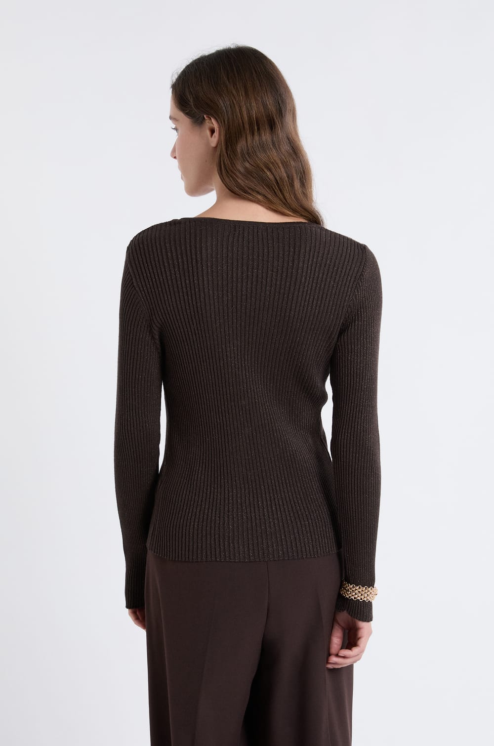 Iridescent Cardigan with Golden Buttons;${refinementColor}