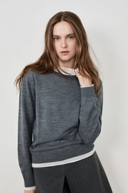 Pull manches longues avec laine;${refinementColor}
