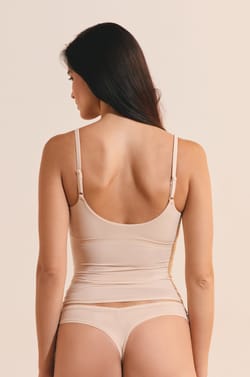 Microfiber Top with Integrated Bralette;${refinementColor}