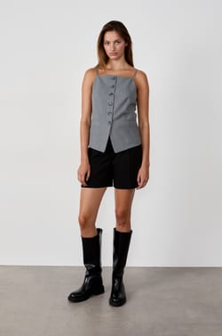 Gilet sans manches à boutons;${refinementColor}