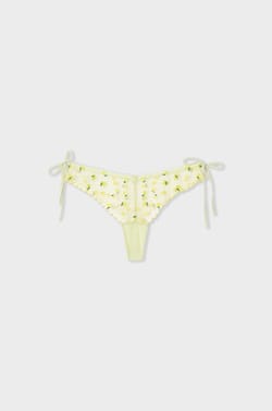 Tanga en broderie avec noeuds et motifs citrons;${refinementColor}