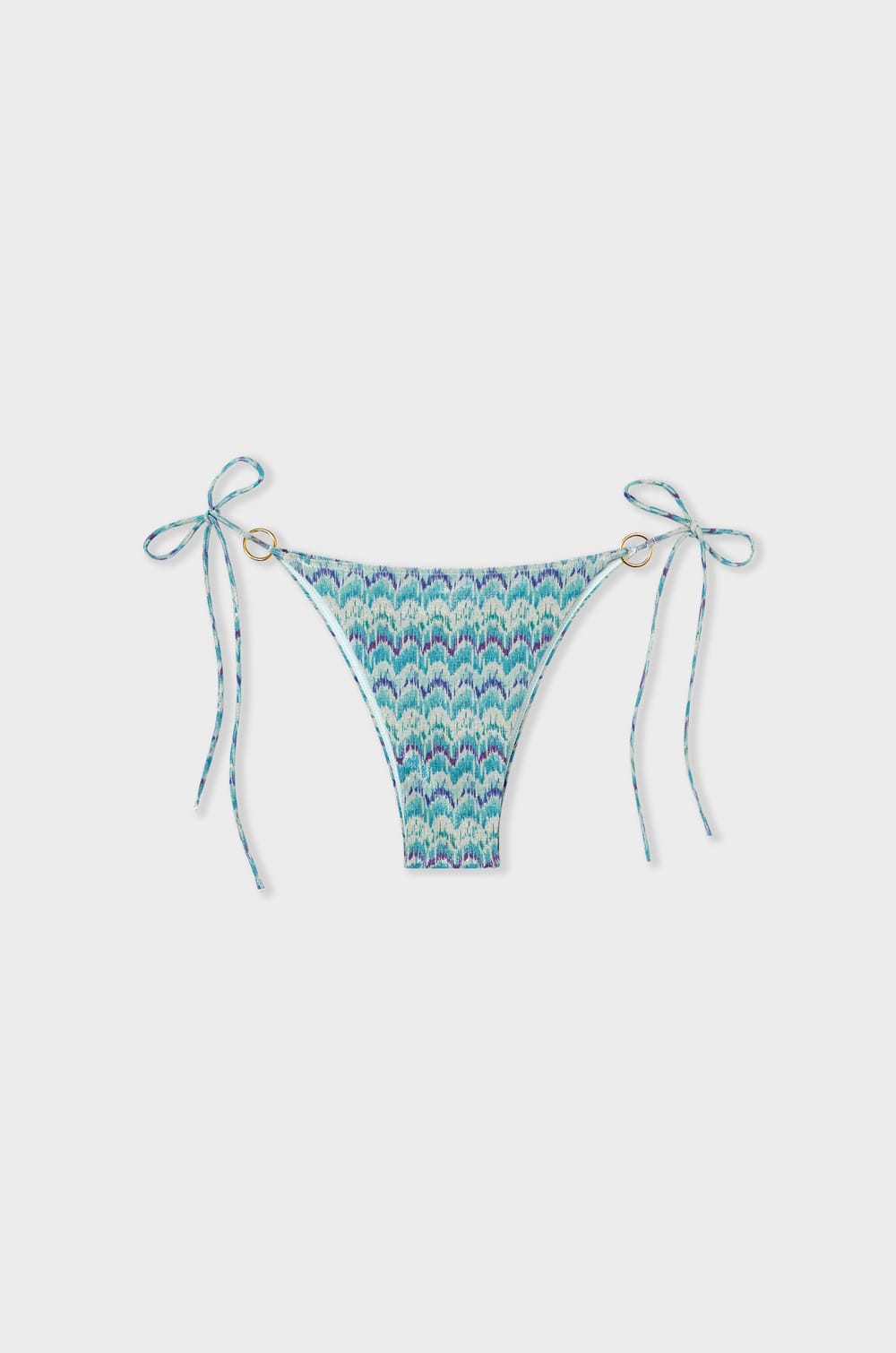 Glittery Tie-Side Bikini Bottom;${refinementColor}