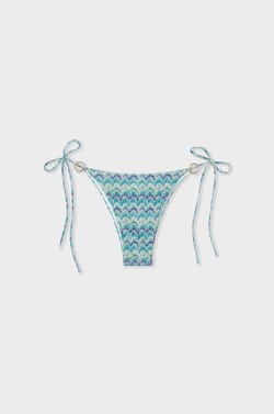 Glittery Tie-Side Bikini Bottom;${refinementColor}