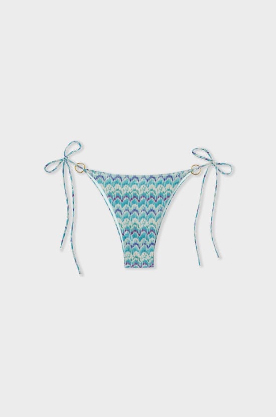 Glittery Tie-Side Bikini Bottom;${refinementColor}