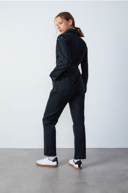 Combinaison en jean effet clouté;${refinementColor}