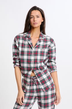 Ensemble de pyjama 2 pièces à carreaux en coton;${refinementColor}