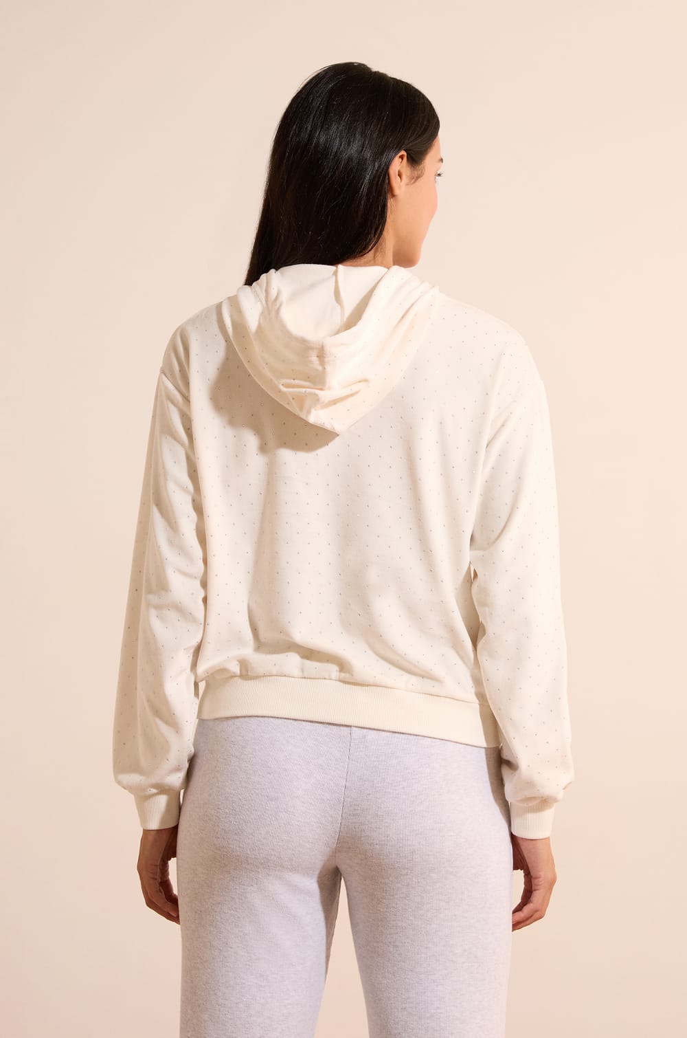 Sweatshirt avec capuche &agrave; motifs;${refinementColor}