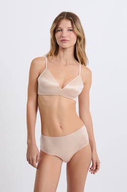 Soutien-gorge triangle sans armatures effet brillant;${refinementColor}