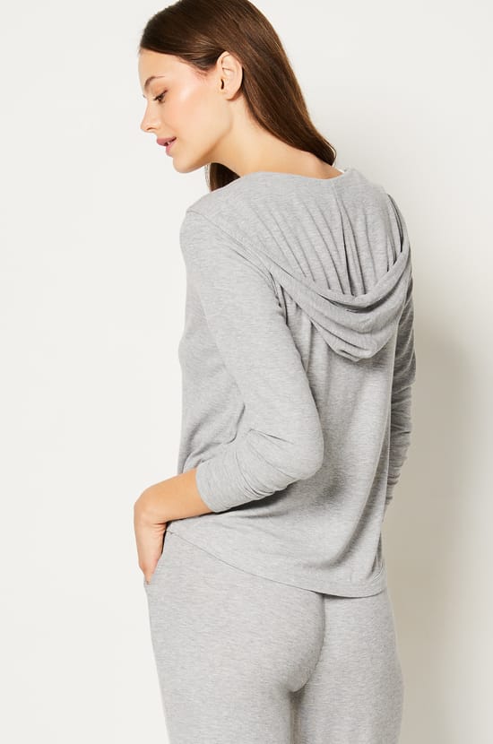 Hooded Zip-up Pyjama Sweatshirt;${refinementColor}
