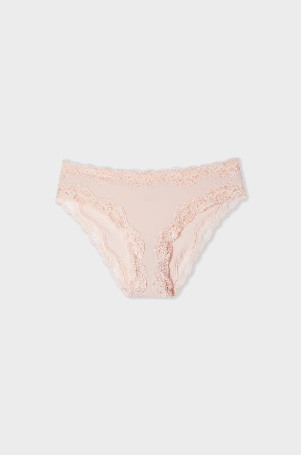 Culotte en microfibre et dentelle;${refinementColor}