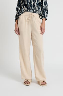 Pantalon fluide en gaze de coton;${refinementColor}