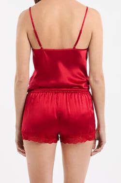 Short de seda con detalle de encaje;${refinementColor}