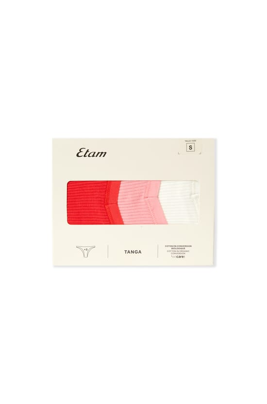 Lot de 3 tangas en coton;${refinementColor}