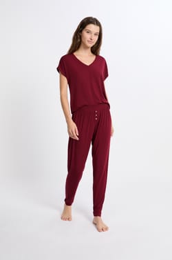 Camiseta de pijama de manga corta de modal;${refinementColor}